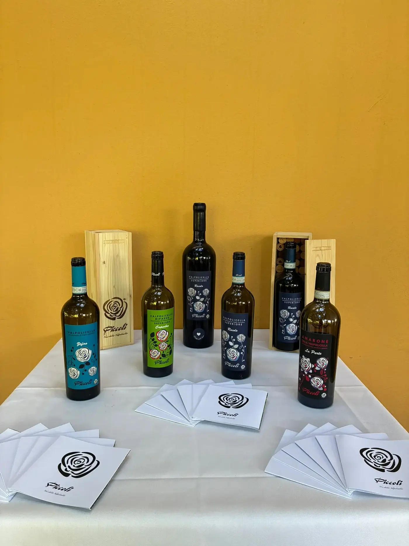 Le bottiglie Piccoli in degustazione