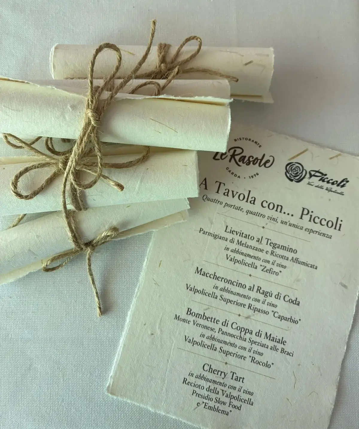 Il menu della serata A tavola con Piccoli