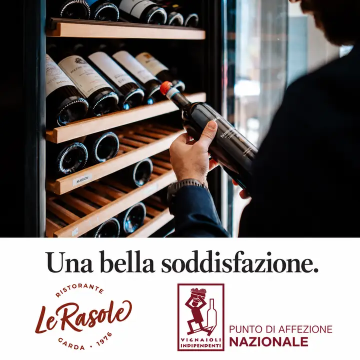 La cantina di Le Rasole e i loghi del ristorante e di Punto di Affezione Nazionale FIVI