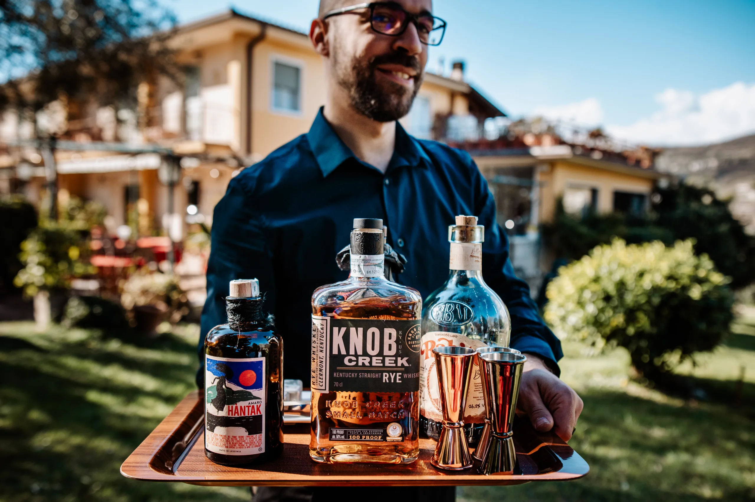 Selezione di distillati al Ristorante Le Rasole